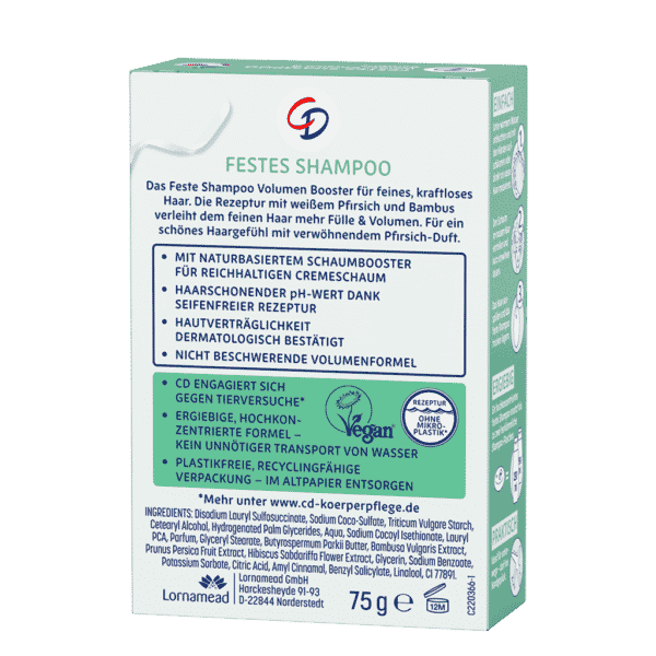 Festes Shampoo Volumen Booster von CD Koerperpflege Rueckseite