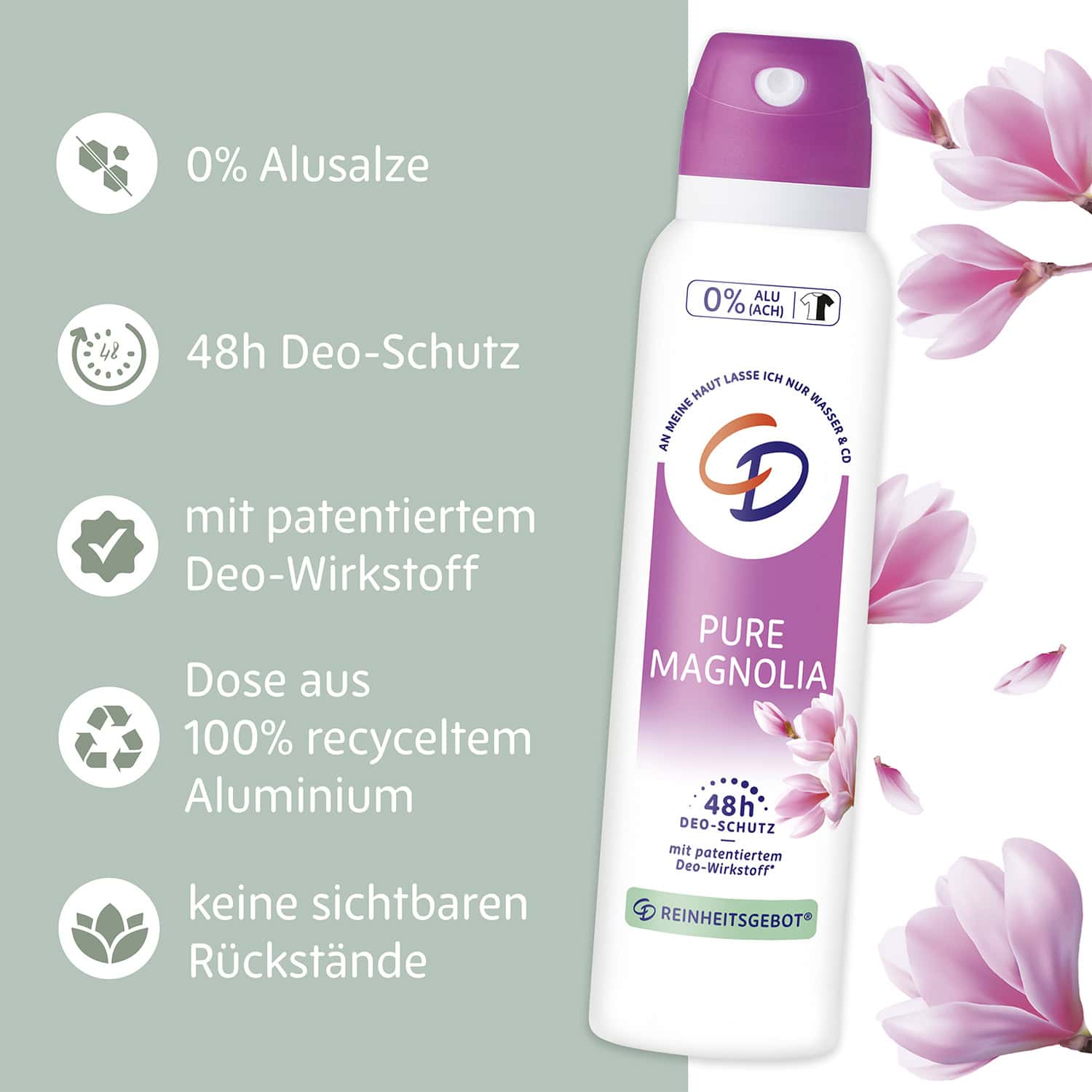 250307_04045612010548_CD_MagnolieSpray_Benefits_1500x1500_300dpi Deo-Spray Pure Magnolia – Bild 4