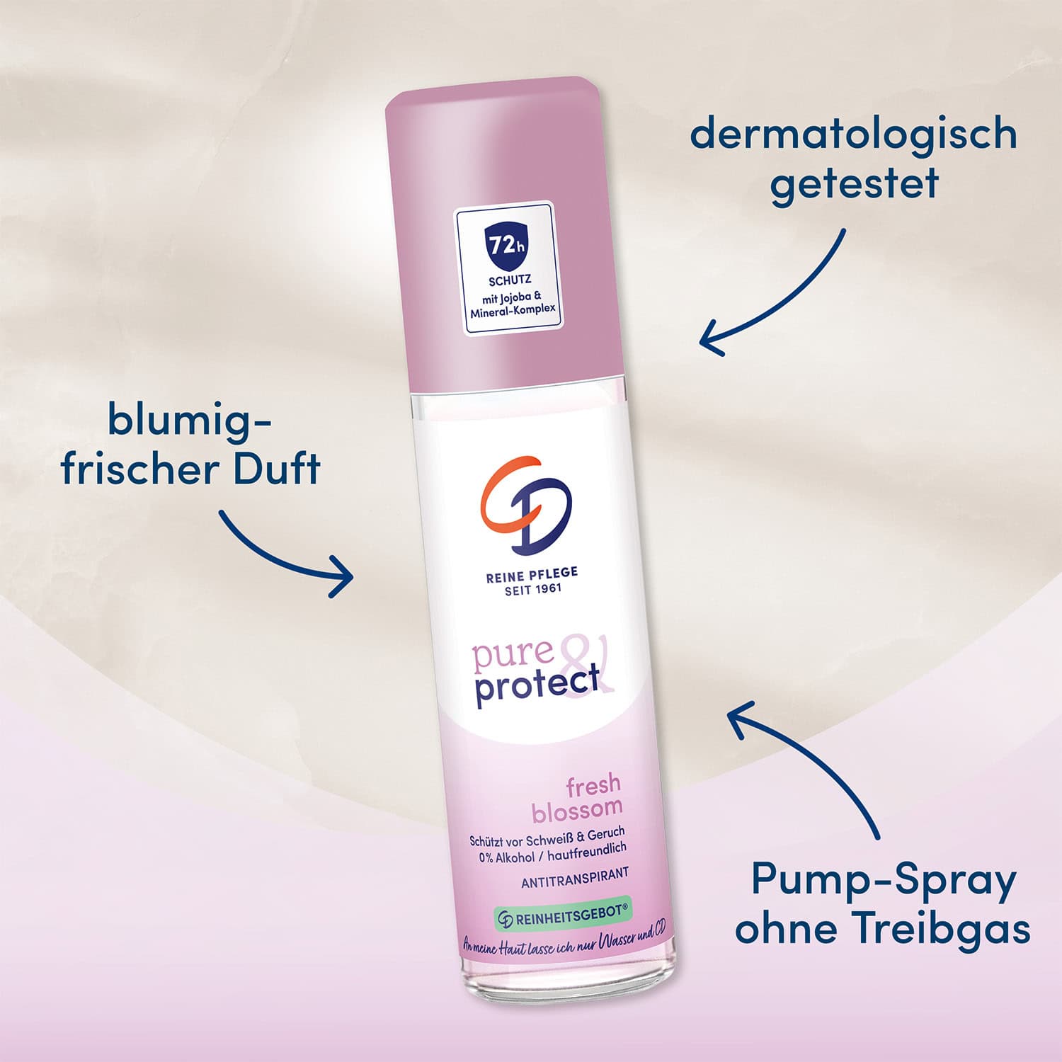 Antitranspirant Zerstäuber pure & protect fresh blossom